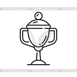 Значок линии трофеев кубка, награда победителю чемпионата - черно-белый векторный клипарт