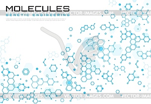 Молекулярный фон с научным молекулярным рисунком - стоковый клипарт