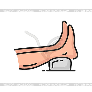Put your feet up, varicose legs placed on pillow - vector clipart