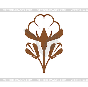 Cotton flower icon, organic natural eco fabric - vector clipart / vector image