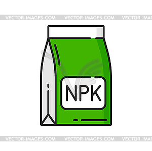 Soil agriculture fertilizer, agronomy line icon - vector image