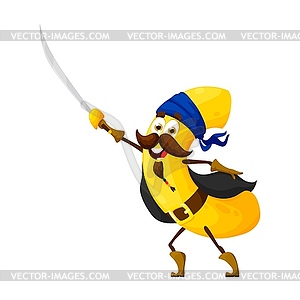 Мультяшные макароны итальянская паста пиратский персонаж - изображение в формате EPS