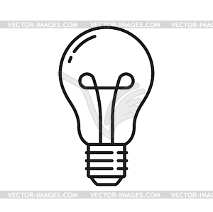 Incandescent light bulb or LED lamp outline icon - vector image