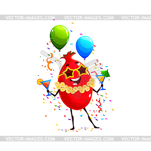 Cartoon rosehip berry character, birthday holiday - vector clipart / vector image