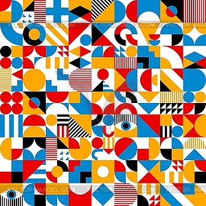 Bauhaus elements seamless pattern, background - vector clipart