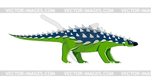 Cartoon Saichania dinosaur character, funny dino - vector image