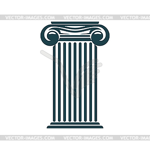 Ancient greek column and roman pillar icon - color vector clipart