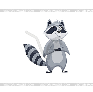 Cartoon raccoon cheerful character - vector image