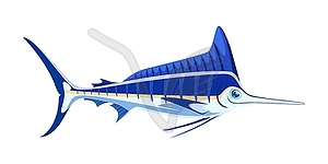 Характер голубого марлина мощное морское существо - клипарт в векторном виде