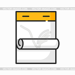 Calendar page, blank planning diary sticker icon - vector clip art