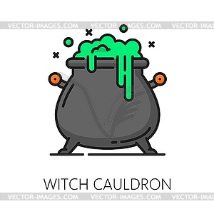 Magic cauldron witchcraft and magic icon, sign - vector image