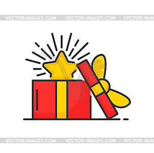 Подарочная коробка со значком звезды, бонусными баллами и наградой - клипарт в векторе / векторное изображение