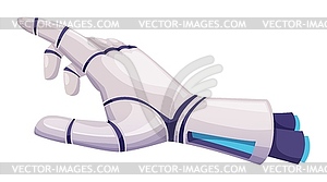 Robotic prosthesis human hand with metal fingers - vector clip art