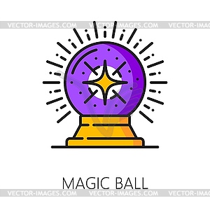 Волшебный шар, значок колдовства, хрустальная сфера, шар - клипарт в векторном виде