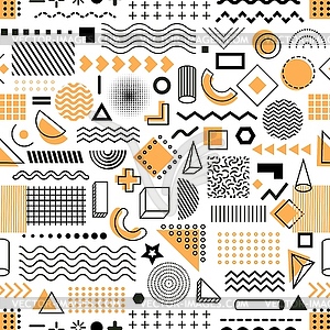 Memphis geometric seamless pattern background - vector image