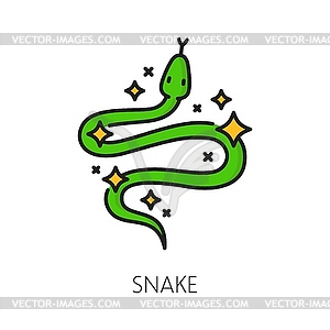 Значок змеиного колдовства и магии, знак рептилии - векторный клипарт Royalty-Free