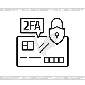 2FA двухфакторная верификация, токен кредитной карты - векторный клипарт / векторное изображение