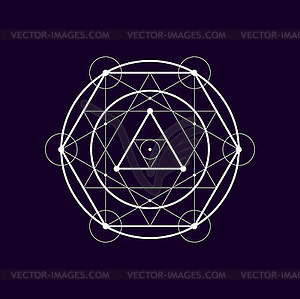 Round mystic shape geometric boho alchemy symbol - vector image