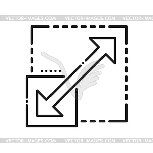 Resize and scale line icon. Reduce expand - stock vector clipart