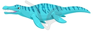 Liopleurodon dinosaur funny cartoon character - vector image