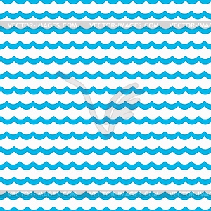 Sea and ocean blue water waves seamless pattern - vector image