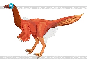 Динозавр Гарудимим забавный мультяшный персонаж - изображение в векторном виде