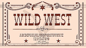 Wild west font, rodeo type, western cowboy letters - vector clip art