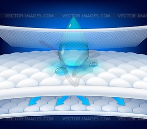 Absorb fabric layer pad, sanitary diaper of cotton - vector image