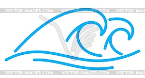 Значок волновой линии, морская и океанская рябь водного прибоя - изображение в векторе / векторный клипарт