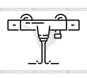 Tap kitchen and bathroom faucet outline icon - vector clip art