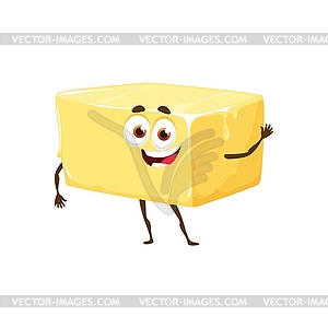 Cartoon butter block keto diet food character - vector clipart