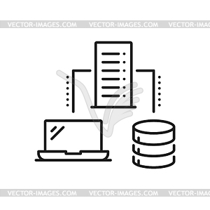 Data backup, cloud storage and network server icon - vector clipart