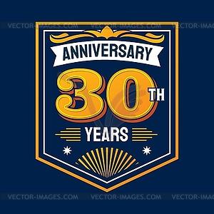 Birthday badge shield, anniversary label or seal - vector clip art