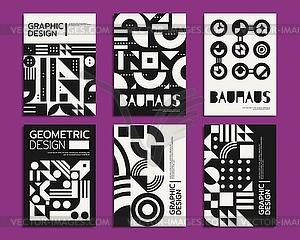 Monochrome abstract bauhaus geometric pattern - vector clipart / vector image