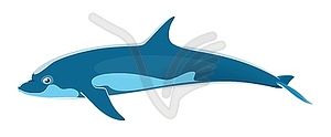 Sea dolphin animal character, marine creature - vector image