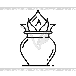 Символ религии джайнизма, горшок Калаша, джайнская икона - векторный клипарт EPS