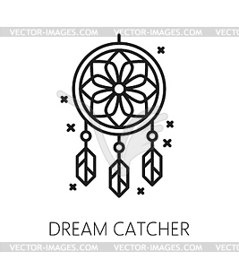 Ловец снов - колдовская, эзотерическая и магическая икона - векторное изображение EPS