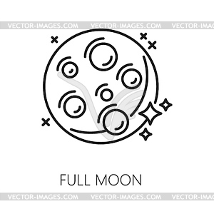 Full moon, witchcraft and magic outline icon - vector clipart