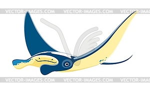 Manta ray character, marine creature - vector clip art