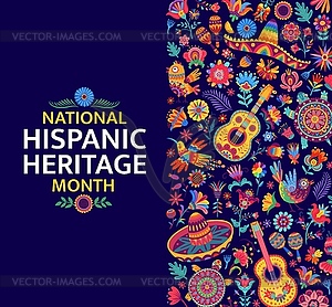 National hispanic heritage month festival banner - color vector clipart