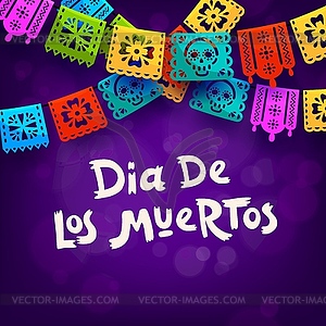 Day of dead dia de los muertos holiday banner - vector image