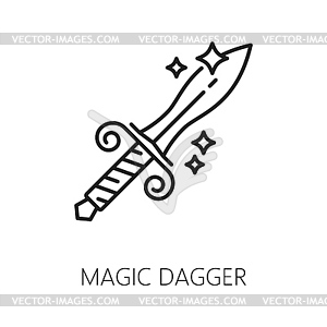 Значок искусства волшебного кинжала, колдовства и магической линии - стоковое векторное изображение
