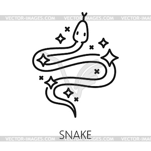 Змея животное колдовство и магия значок жестяной линии - векторное изображение
