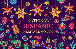 National hispanic heritage month festival banner - vector clipart