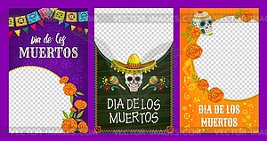 Шаблоны социальных сетей Dia de los muertos - векторный клипарт EPS