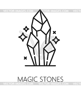 Magic crystals, witchcraft and esoteric magic icon - vector clipart / vector image