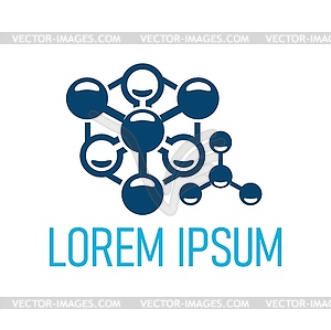 Molecule icon, science, chemistry and technology - vector clipart