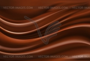 Chocolate brown wave background with choco flow - vector clipart