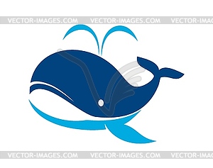 Симпатичный синий кит, синяя графическая иконка ocean life - клипарт Royalty-Free