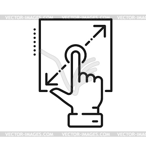 Измените размер жеста руки для увеличения и уменьшения - клипарт в векторном формате
